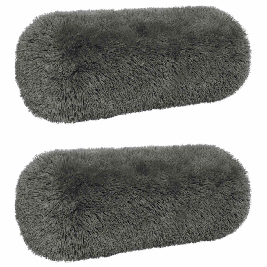 vidaXL Kussensloop 2 pcs HEERLEN Lichtgrijs Ø 15 x 40 cm PV Fleece vidaXL Kussensloop 2 pcs HEERLEN Lichtgrijs Ø 15 x 40 cm PV Fleece afbeelding 1