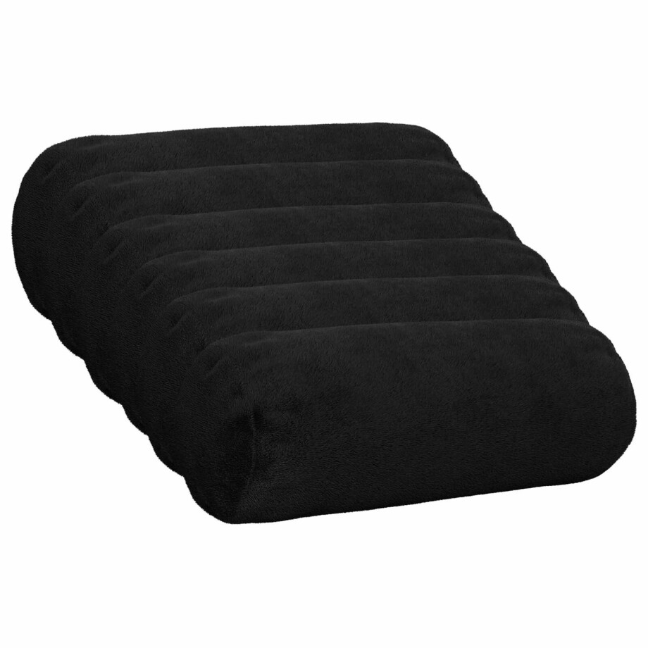 vidaXL Kussensloop 6 pcs HEERLEN Zwart Ø 15 x 40 cm Flanel vidaXL Kussensloop 6 pcs HEERLEN Zwart Ø 15 x 40 cm Flanel afbeelding 1