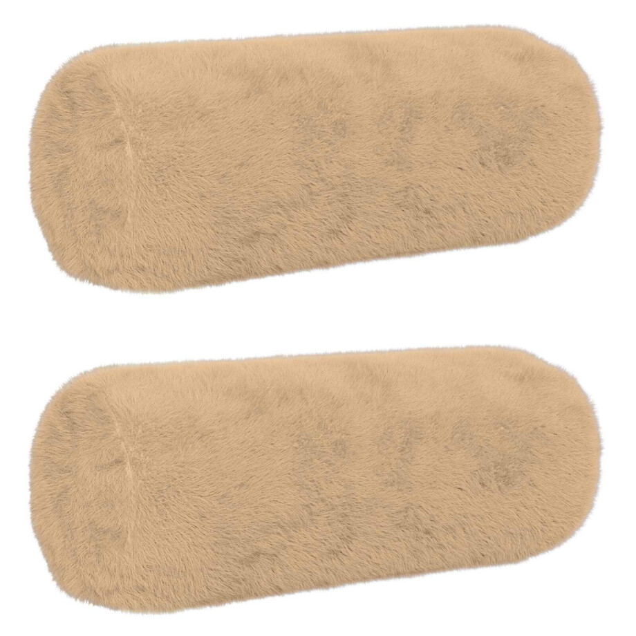 vidaXL Kussensloop 2 st HEERLEN Crèmekleurig Ø 15 x 40 cm afbeelding 1
