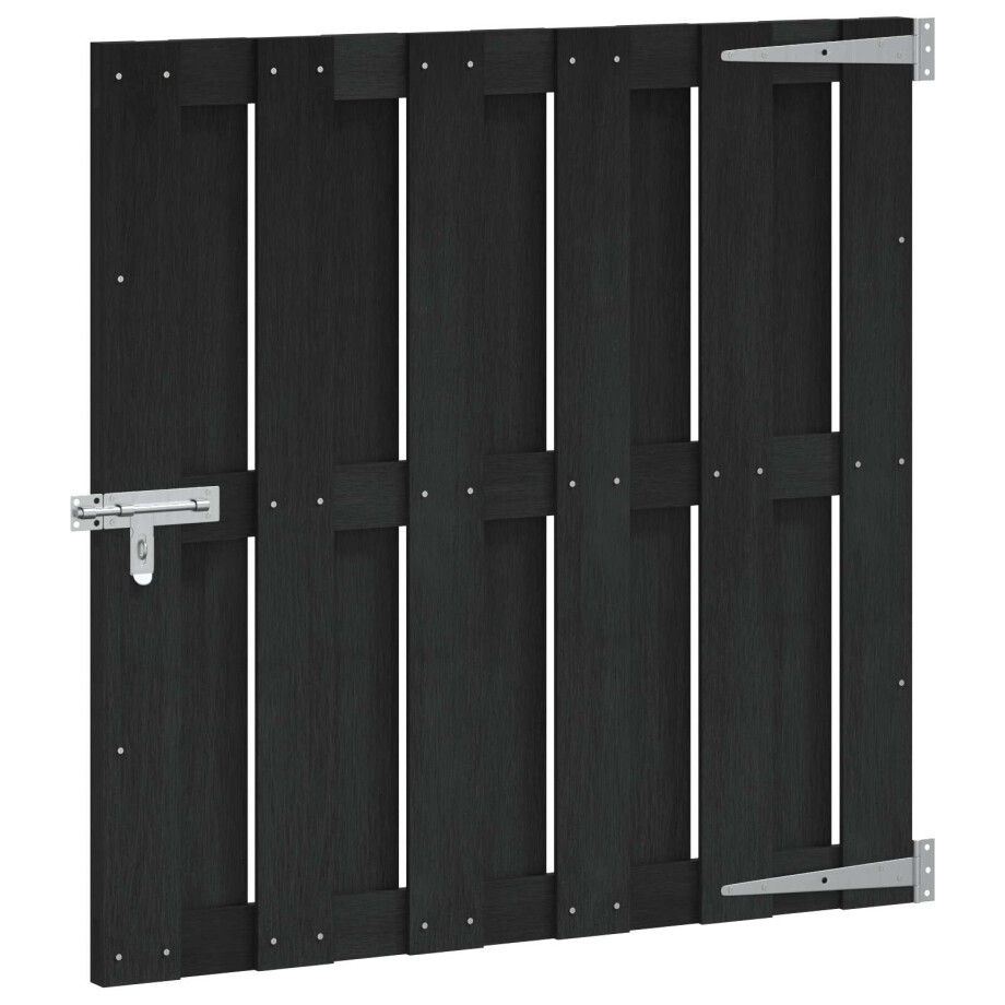 vidaXL Tuinpoort 100 x 100 cm WPC en Aluminium Zwart afbeelding 1