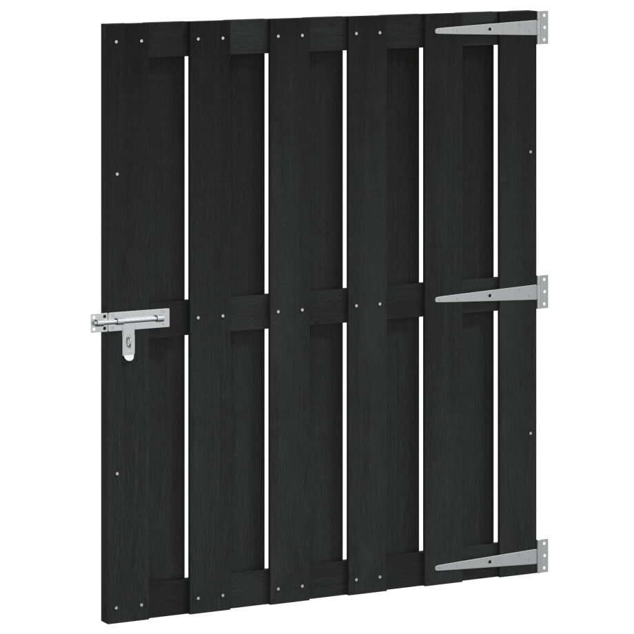 vidaXL Tuinpoort 100 x 112 cm WPC en Aluminium Zwart afbeelding 1