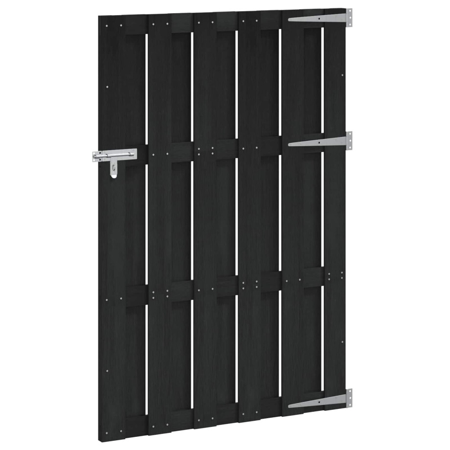 vidaXL Tuinpoort 100 x 150 cm WPC en Aluminium Zwart afbeelding 1