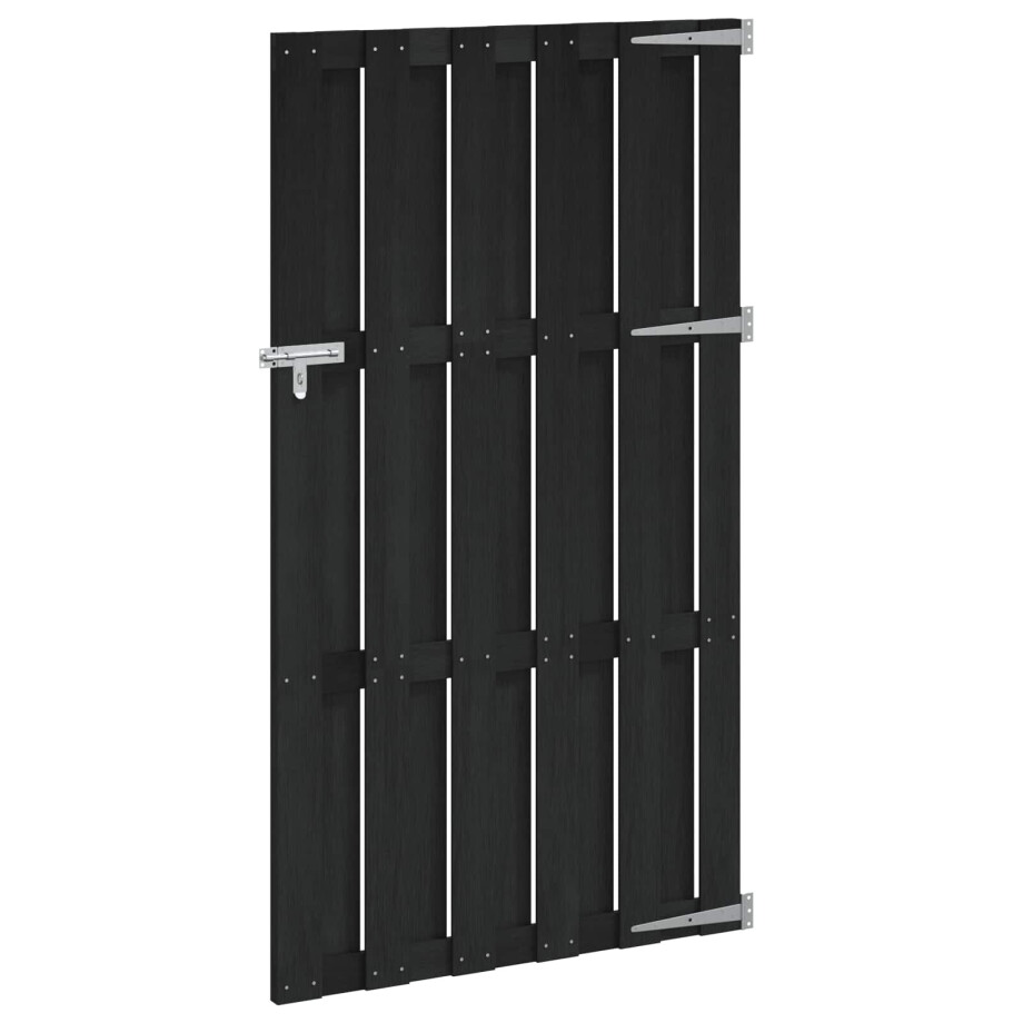 vidaXL Tuinpoort 100 x 180 cm WPC en Aluminium Zwart vidaXL Tuinpoort 100 x 180 cm WPC en Aluminium Zwart afbeelding 1