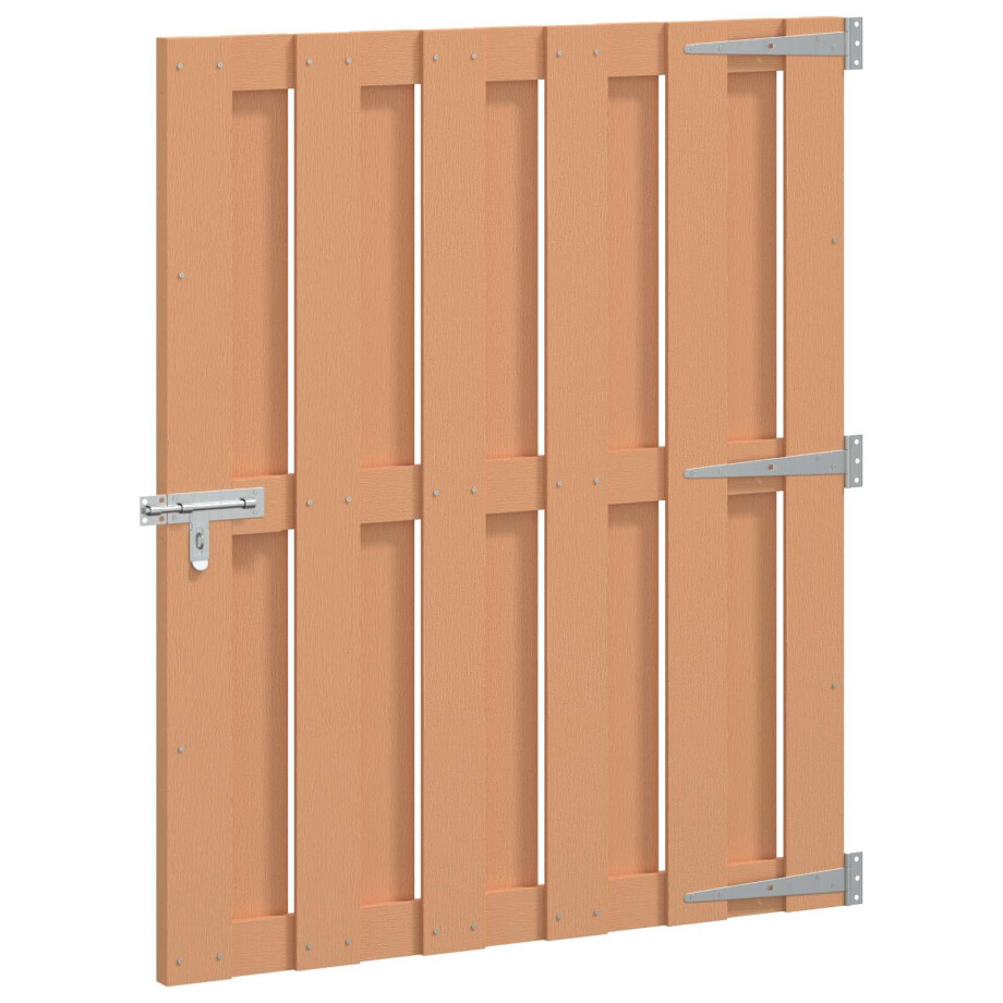 vidaXL Tuinpoort 100 x 112 cm WPC en Aluminium Bruin afbeelding 1