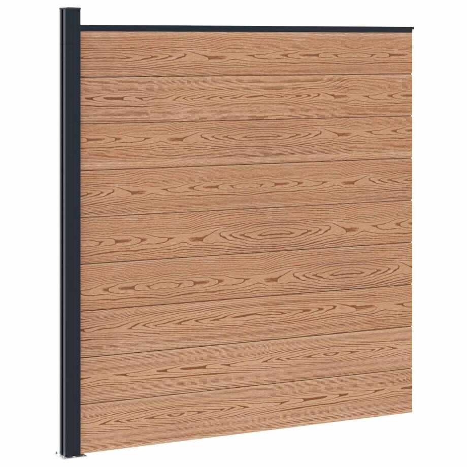 vidaXL Hekpaneel WPC en Aluminium Bruin vidaXL Hekpaneel WPC en Aluminium Bruin afbeelding 1