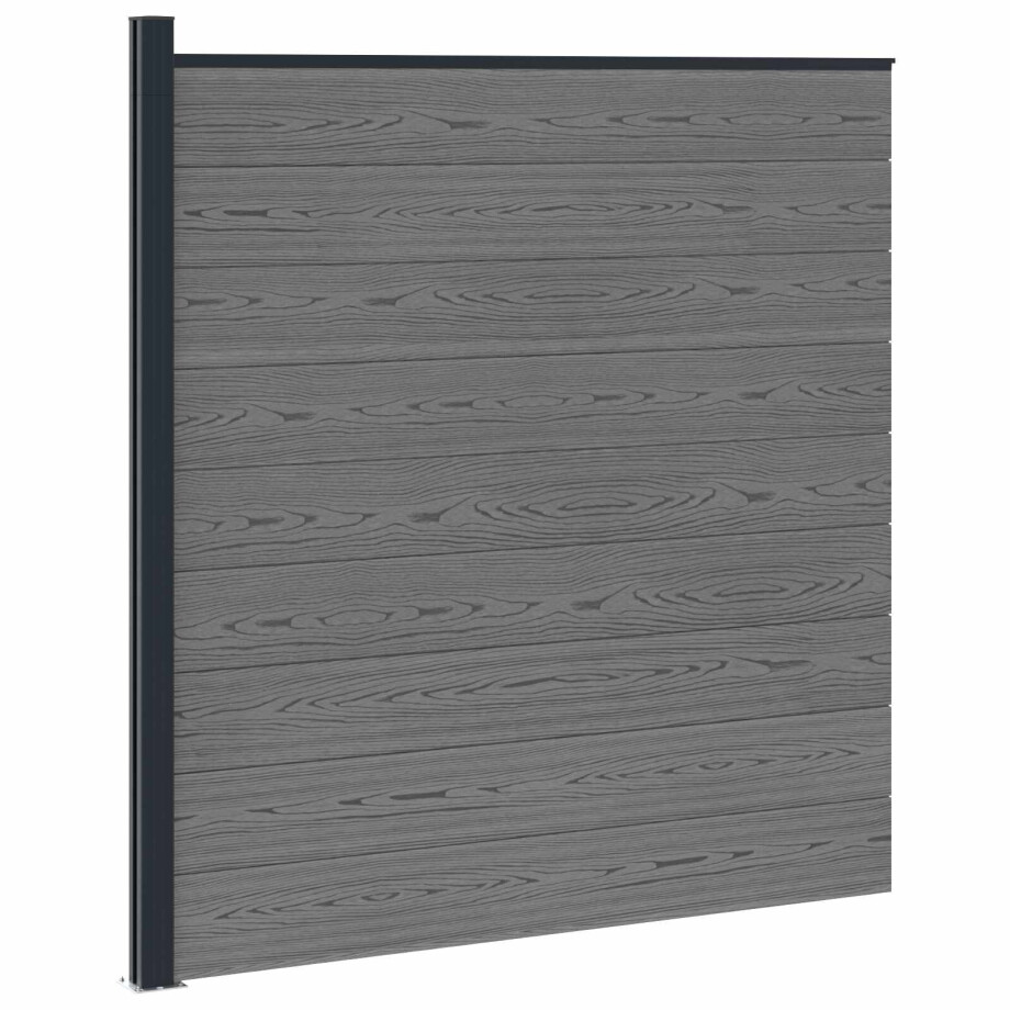 vidaXL Hekpaneel WPC en Aluminium Grijs vidaXL Hekpaneel WPC en Aluminium Grijs afbeelding 1