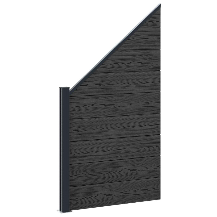 vidaXL Hekpaneel WPC en Aluminium Zwart vidaXL Hekpaneel WPC en Aluminium Zwart afbeelding 1