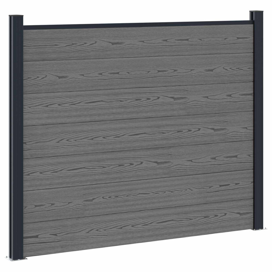 vidaXL Hekpaneel WPC en Aluminium Grijs vidaXL Hekpaneel WPC en Aluminium Grijs afbeelding 1