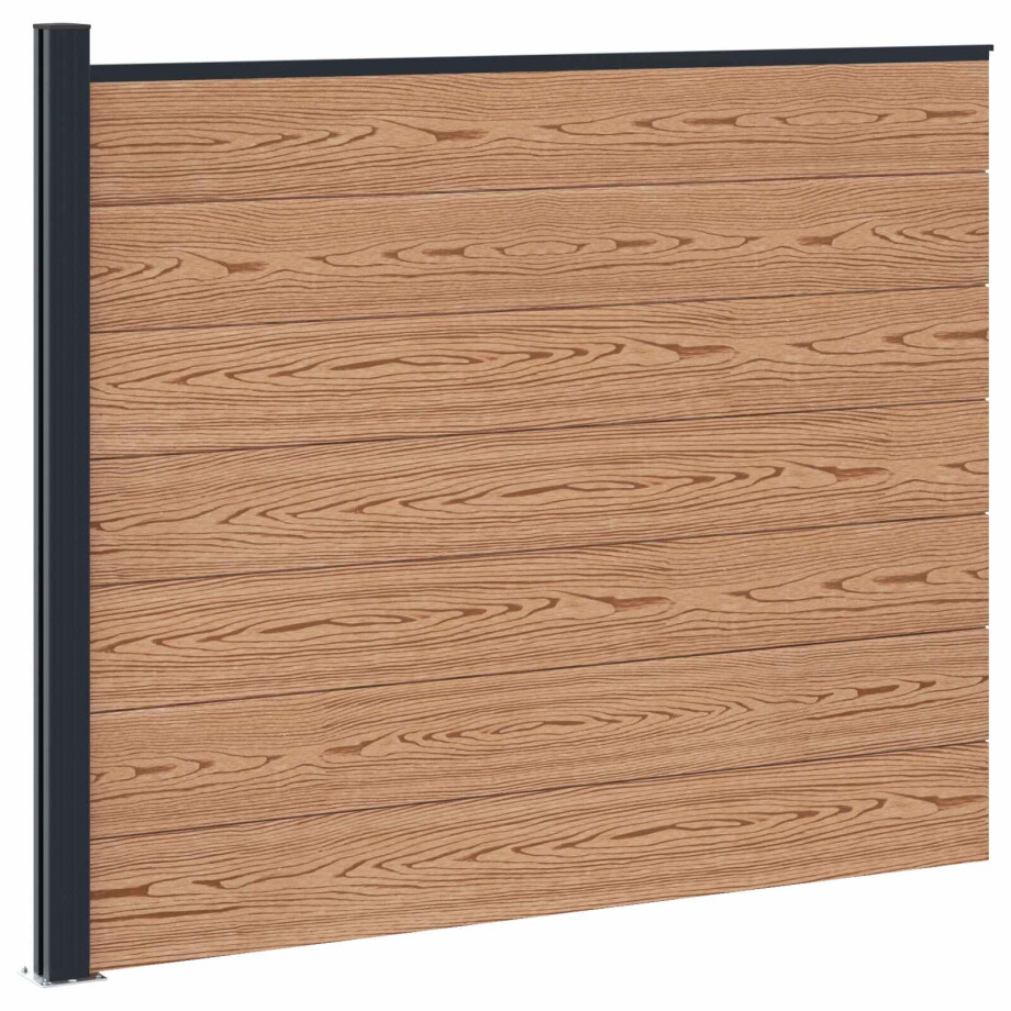 vidaXL Hekpaneel WPC en Aluminium Bruin vidaXL Hekpaneel WPC en Aluminium Bruin afbeelding 1