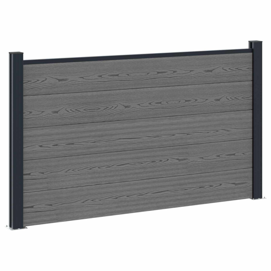 vidaXL Hekpaneel WPC en Aluminium Grijs vidaXL Hekpaneel WPC en Aluminium Grijs afbeelding 1