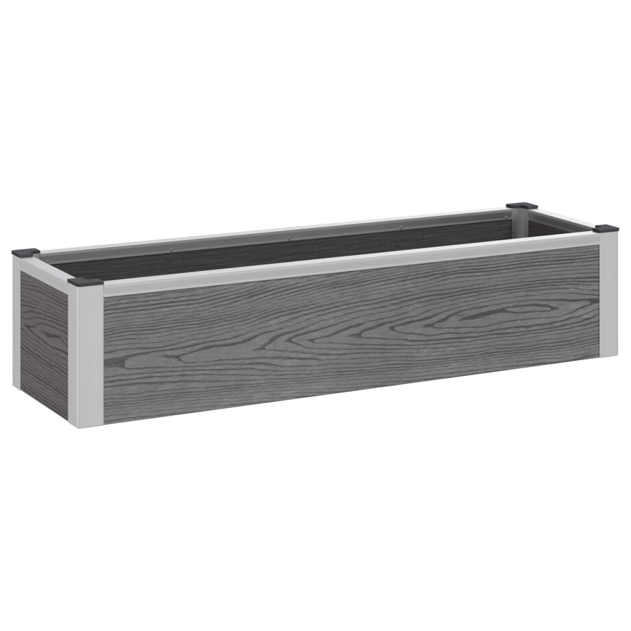vidaXL Verhoogde plantenbak Grijs 100 x 30 x 22 cm WPC en Aluminium vidaXL Verhoogde plantenbak Grijs 100 x 30 x 22 cm WPC en Aluminium afbeelding 1