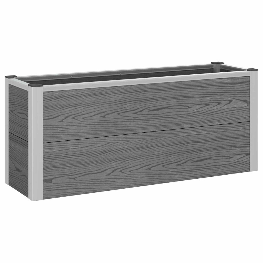 vidaXL Verhoogde plantenbak Grijs 100 x 30 x 22 cm WPC en Aluminium vidaXL Verhoogde plantenbak Grijs 100 x 30 x 22 cm WPC en Aluminium afbeelding 1