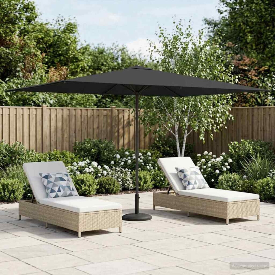 vidaXL Tuinparasol 200 x 300 cm Polyester Rechthoekig Antracietkleurig afbeelding 1
