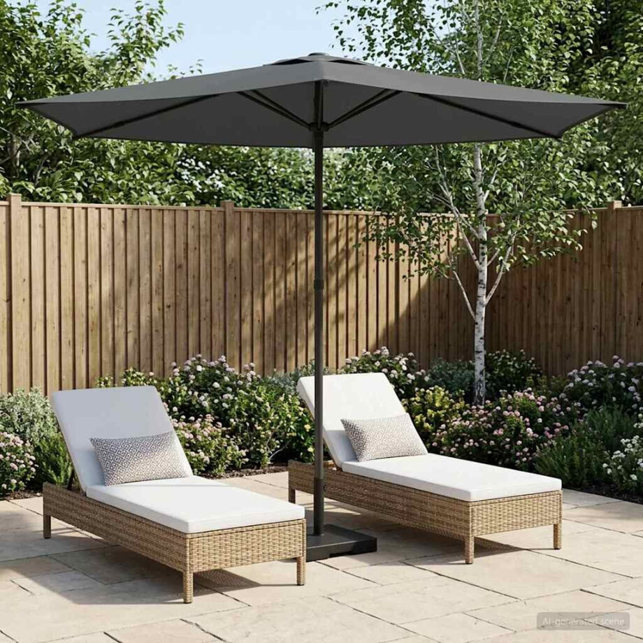 vidaXL Tuinparasol 270 x 270 cm Polyester Rechthoekig Antracietkleurig vidaXL Tuinparasol 270 x 270 cm Polyester Rechthoekig Antracietkleurig afbeelding 1