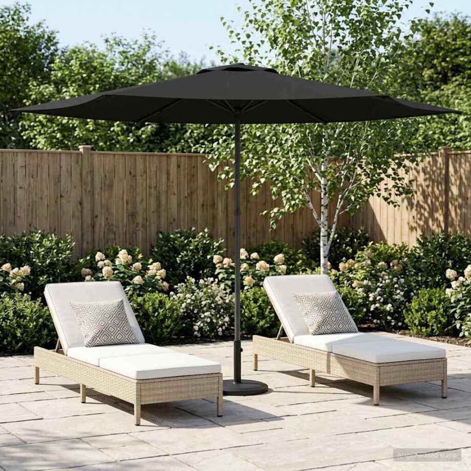 vidaXL Tuinparasol 300 x 300 cm Polyester Rechthoekig Antracietkleurig afbeelding 1