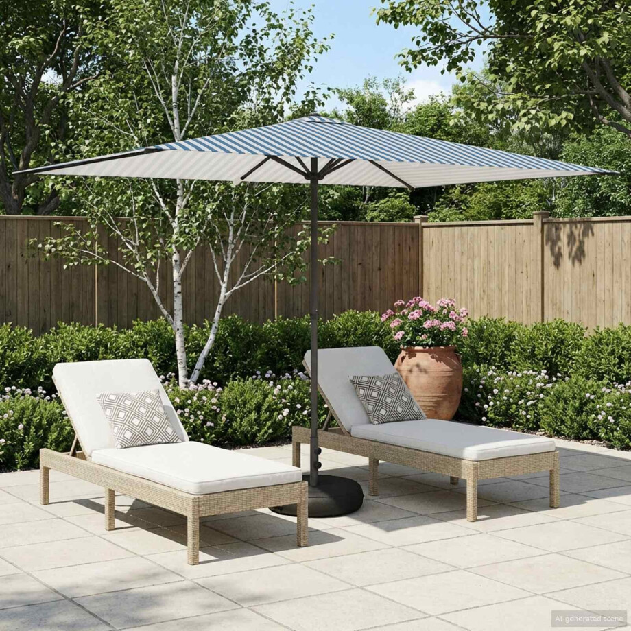 vidaXL Tuinparasol met Basis 200 x 300 cm Polyester Rechthoekig vidaXL Tuinparasol met Basis 200 x 300 cm Polyester Rechthoekig afbeelding 1