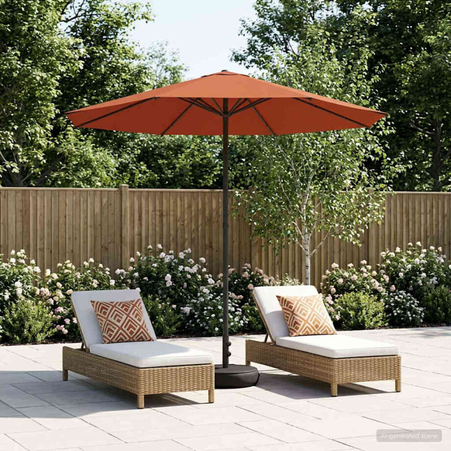 vidaXL Tuinparasol met Basis 230 x 230 cm Polyester Rechthoekig vidaXL Tuinparasol met Basis 230 x 230 cm Polyester Rechthoekig afbeelding 1