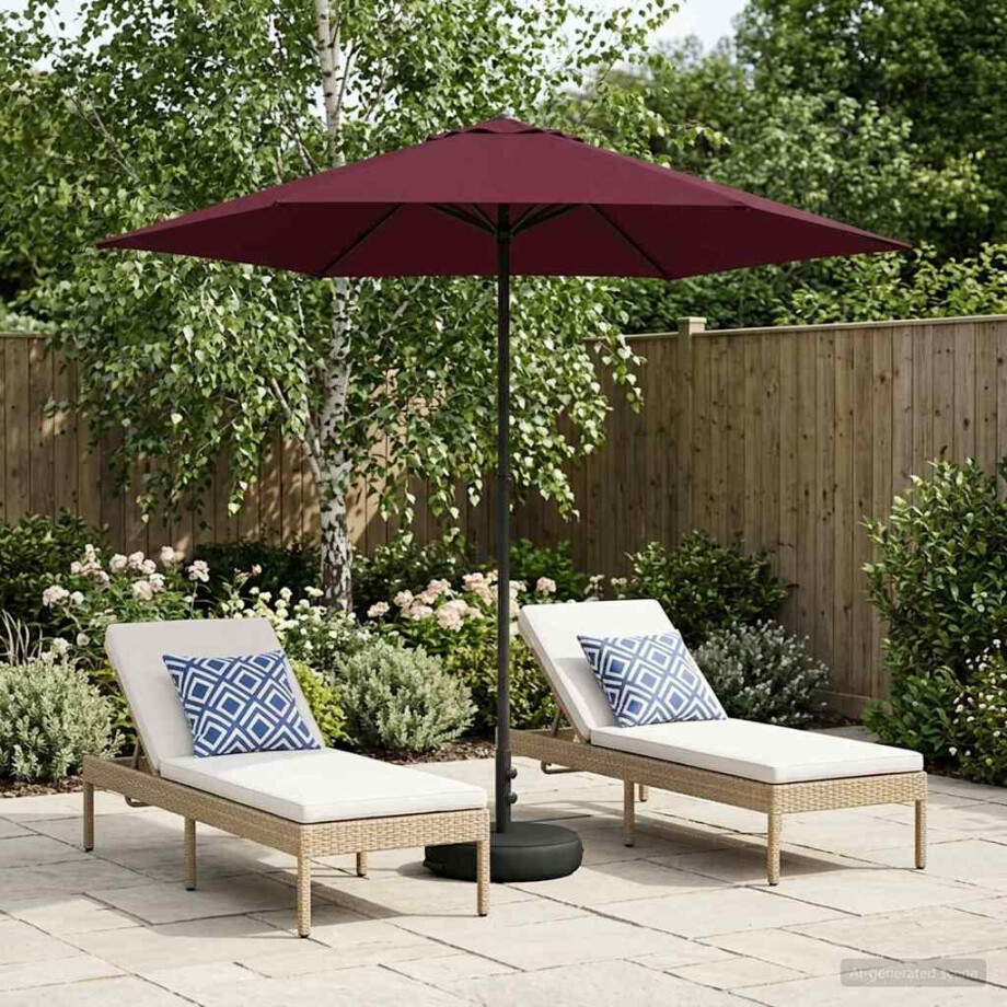 vidaXL Tuinparasol met Basis 230 x 230 cm Polyester Rechthoekig afbeelding 1