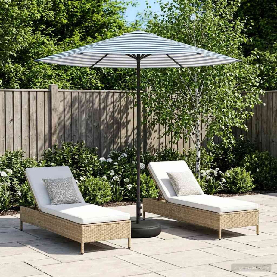 vidaXL Tuinparasol met Basis 230 x 230 cm Polyester Rechthoekig vidaXL Tuinparasol met Basis 230 x 230 cm Polyester Rechthoekig afbeelding 1
