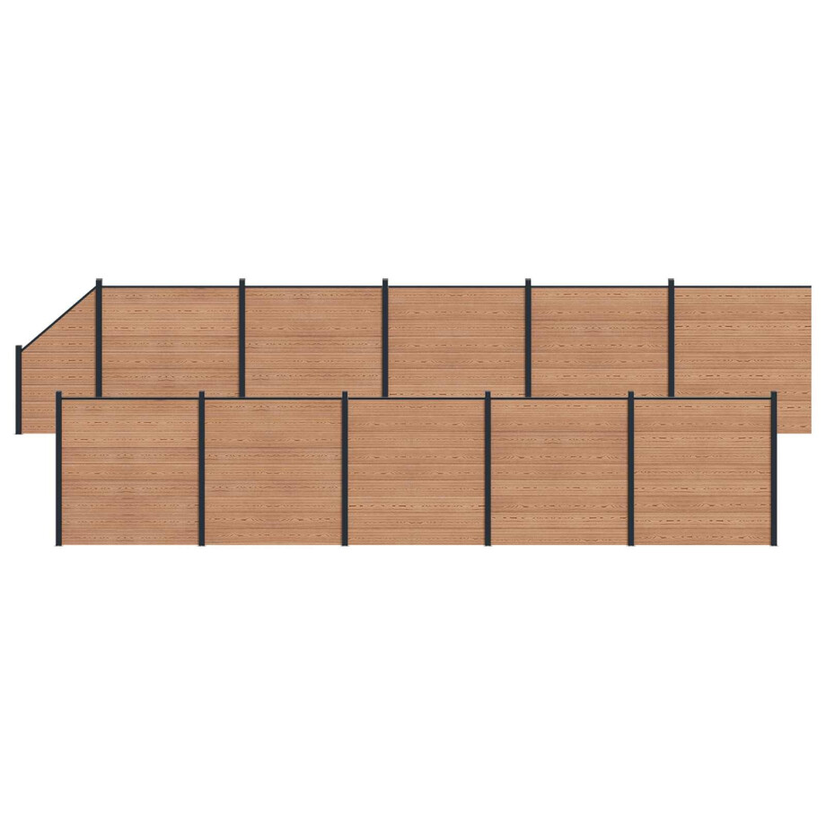 vidaXL Hekpaneel 11 pcs WPC en Aluminium Bruin vidaXL Hekpaneel 11 pcs WPC en Aluminium Bruin afbeelding 1
