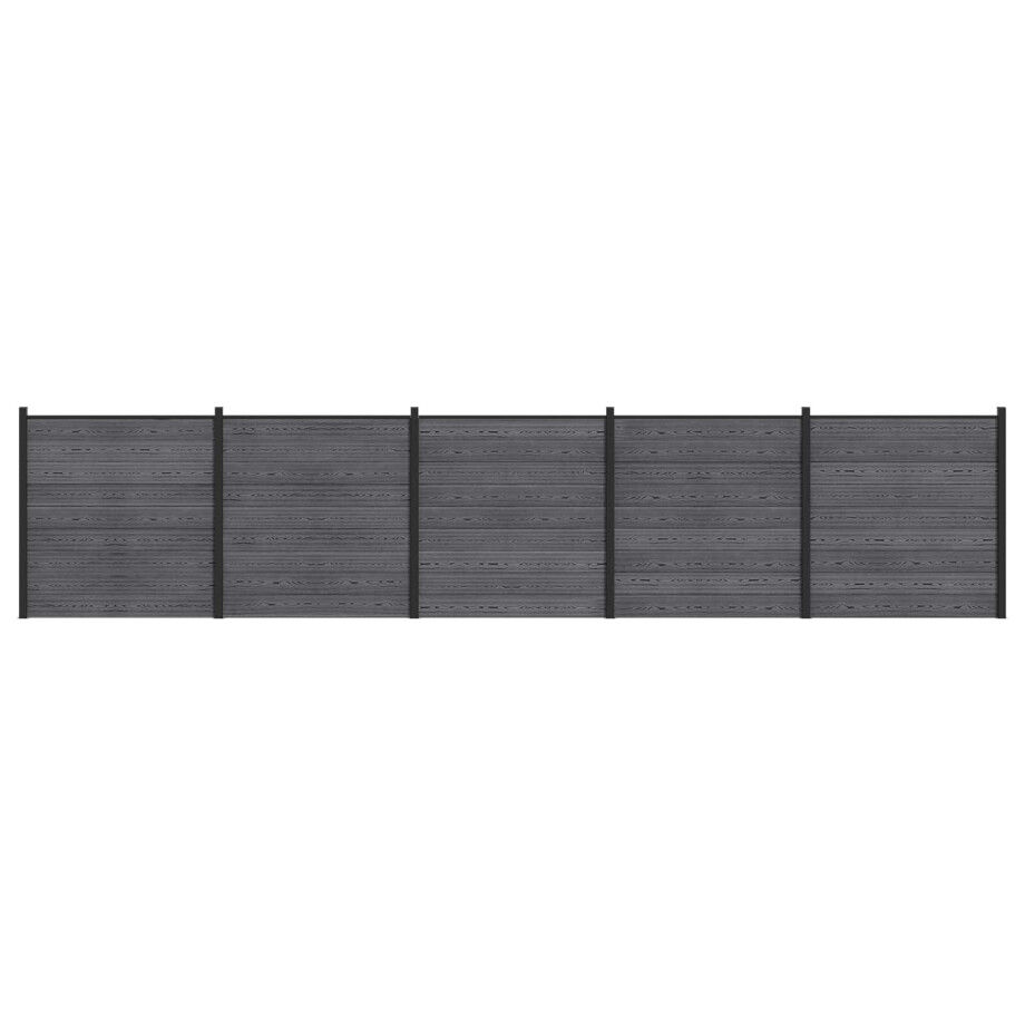 vidaXL Hekpaneel 5 pcs WPC en Aluminium Grijs vidaXL Hekpaneel 5 pcs WPC en Aluminium Grijs afbeelding 1