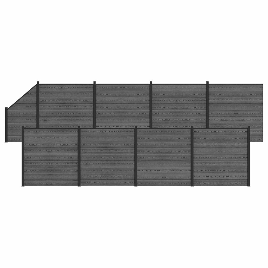 vidaXL Hekpaneel 9 pcs WPC en Aluminium Grijs vidaXL Hekpaneel 9 pcs WPC en Aluminium Grijs afbeelding 1