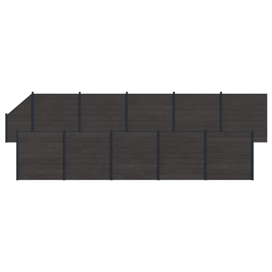 vidaXL Hekpaneel 11 pcs WPC en Aluminium Zwart vidaXL Hekpaneel 11 pcs WPC en Aluminium Zwart afbeelding 1