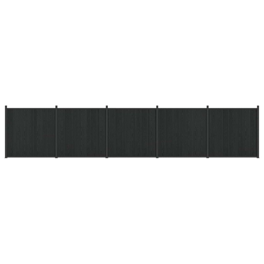 vidaXL Hekpaneel 5 pcs WPC en Aluminium Zwart afbeelding 1