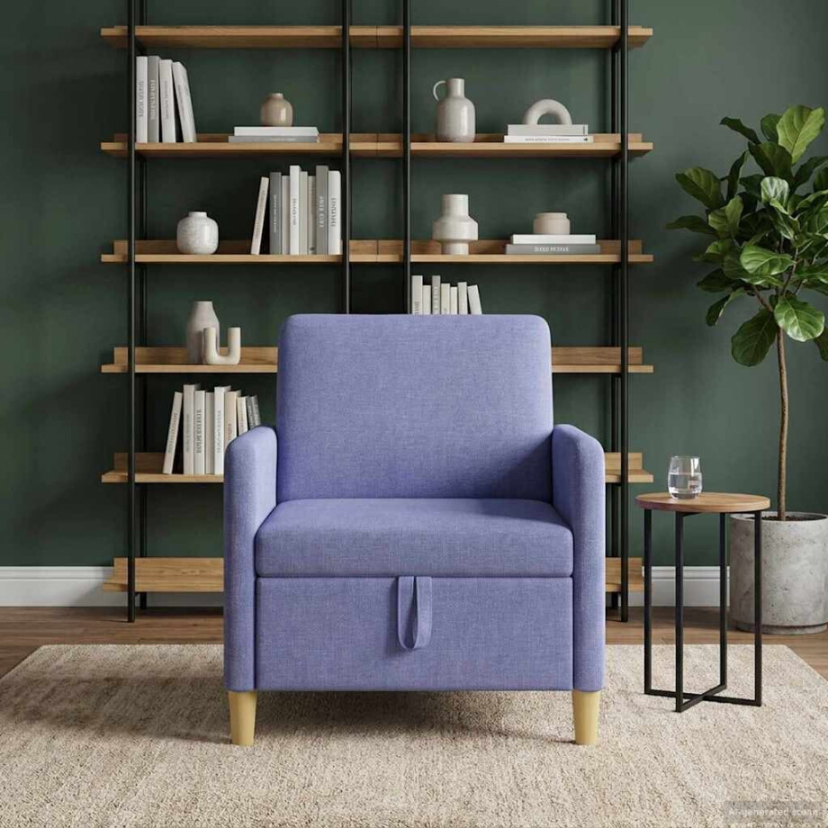 vidaXL Bank met opslag Jeans Blauw 72 x 78 x 87 cm Polyester vidaXL Bank met opslag Jeans Blauw 72 x 78 x 87 cm Polyester afbeelding 1