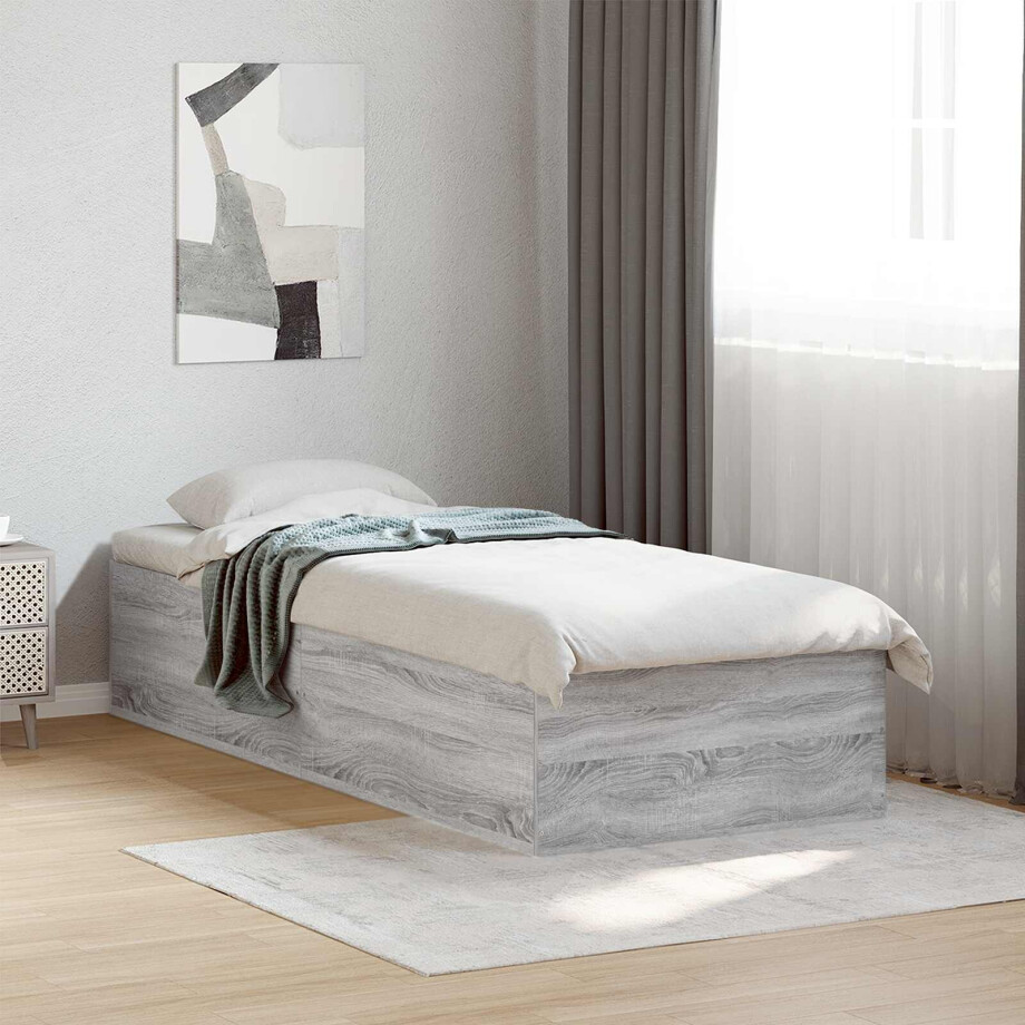 vidaXL Vloerbedframe Grijs Sonoma 80 x 200 cm Bewerkt hout afbeelding 1