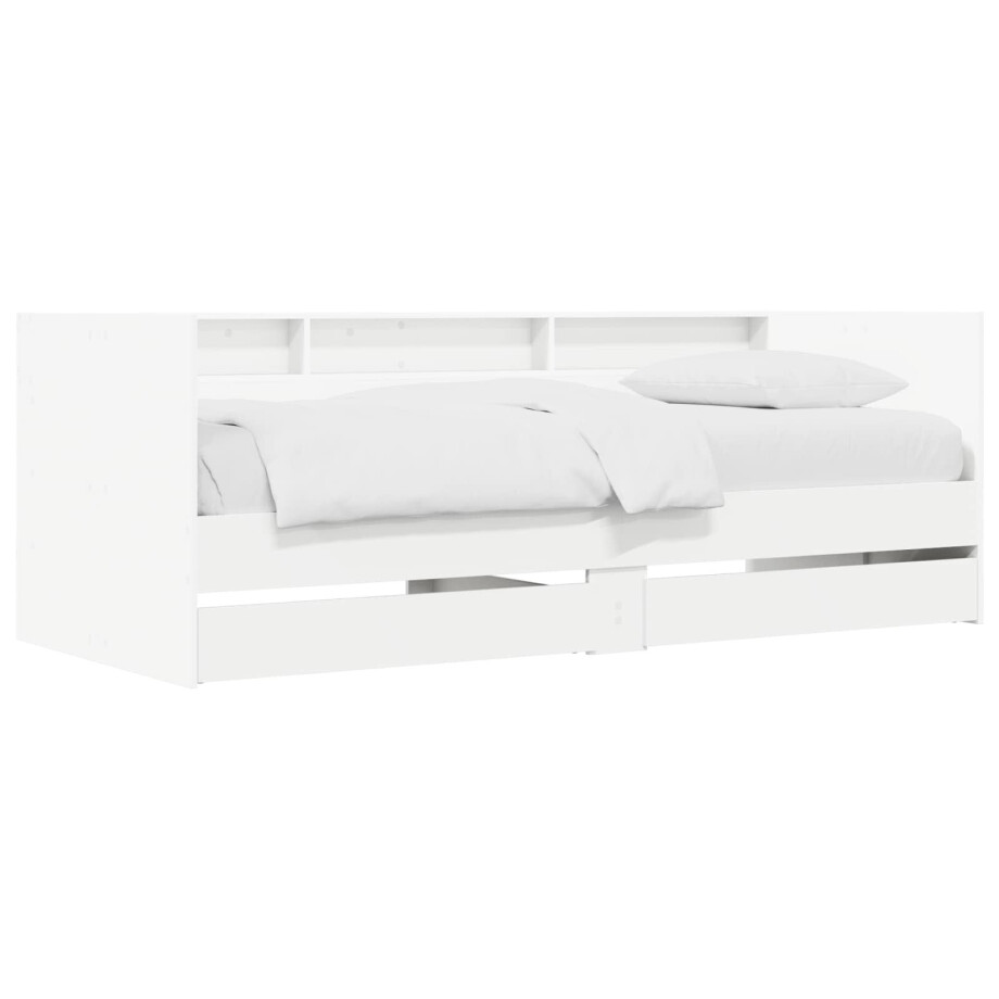 vidaXL Bedframe met opslag Wit 80 x 200 cm Bewerkt hout vidaXL Bedframe met opslag Wit 80 x 200 cm Bewerkt hout afbeelding 1