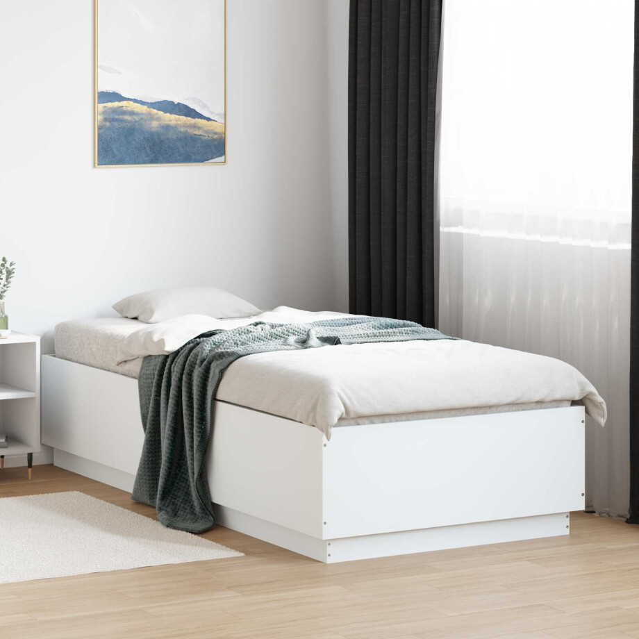 vidaXL Bedframe Wit 80 x 200 cm Bewerkt hout vidaXL Bedframe Wit 80 x 200 cm Bewerkt hout afbeelding 1