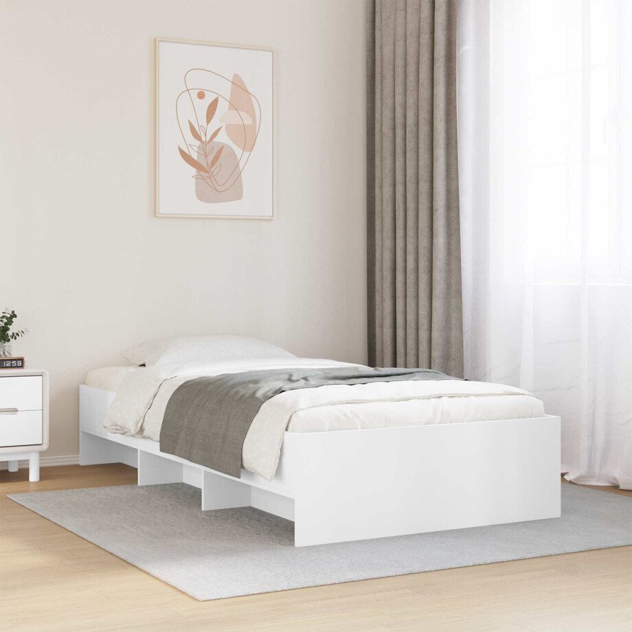 vidaXL Bedframe met plank met opslag Wit 80 x 200 cm Bewerkt hout vidaXL Bedframe met plank met opslag Wit 80 x 200 cm Bewerkt hout afbeelding 1