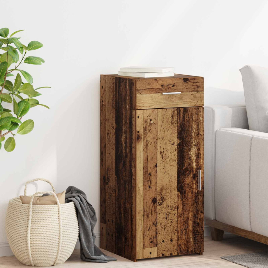 vidaXL Opbergkast Oud Hout 40 x 42,5 x 93 cm Bewerkt hout afbeelding 1