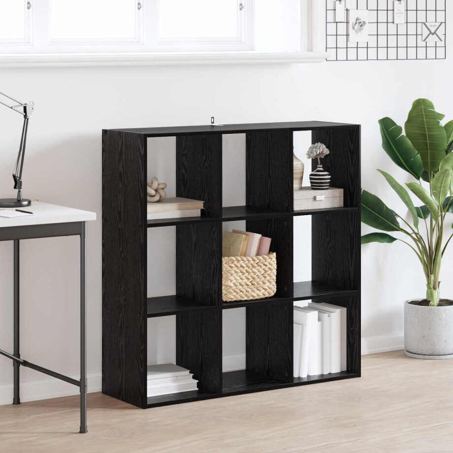 vidaXL Boekenkast Zwart eiken 102 x 32 x 102 cm vidaXL Boekenkast Zwart eiken 102 x 32 x 102 cm afbeelding 1