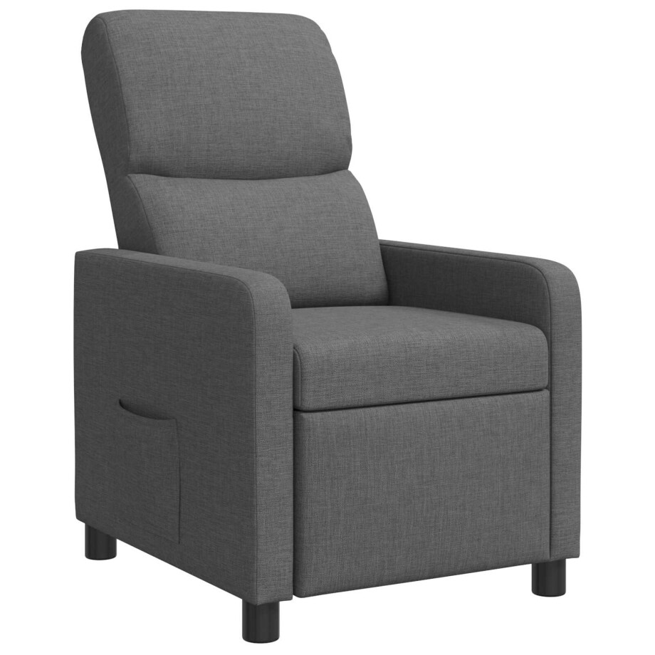 vidaXL Relaxfauteuil Donkergrijs Stof afbeelding 1