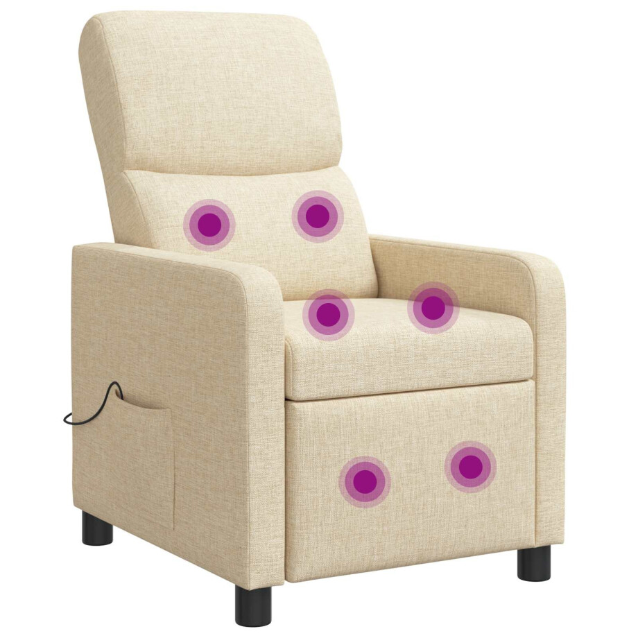 vidaXL Relaxfauteuil Crèmekleurig Stof vidaXL Relaxfauteuil Crèmekleurig Stof afbeelding 1
