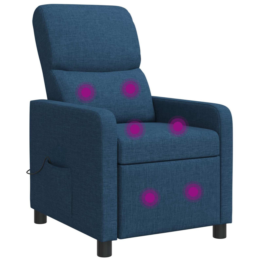 vidaXL Relaxfauteuil Blauw Stof afbeelding 1