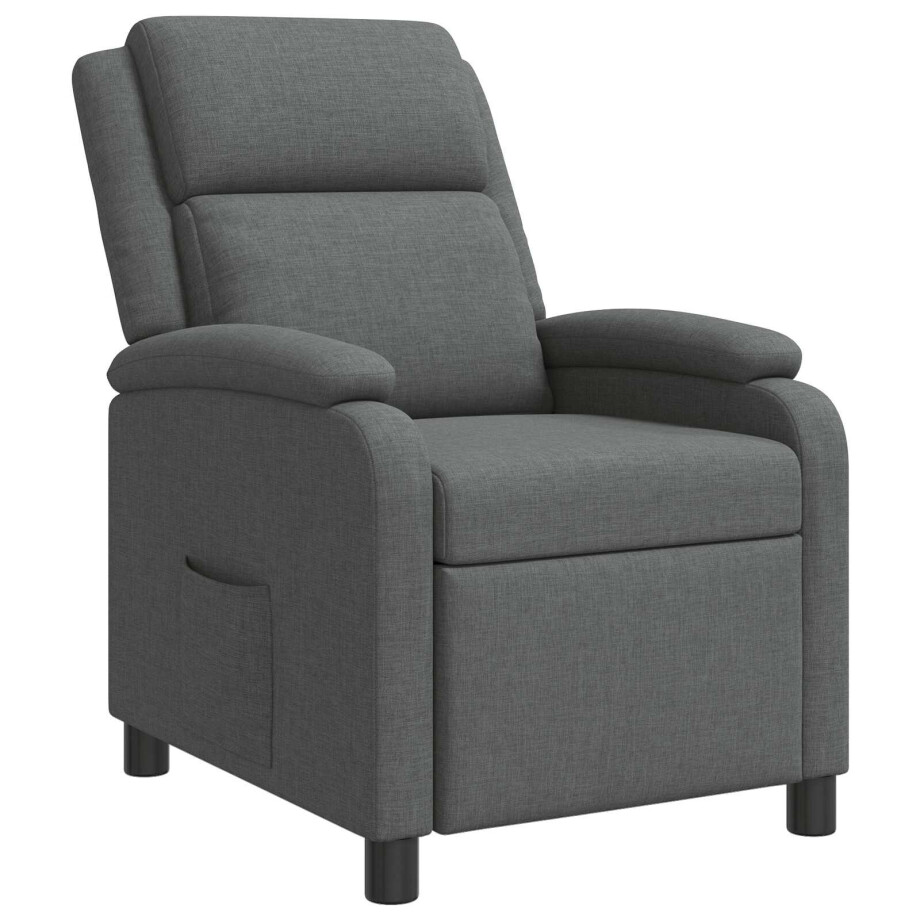 vidaXL Relaxfauteuil Donkergrijs Stof afbeelding 1