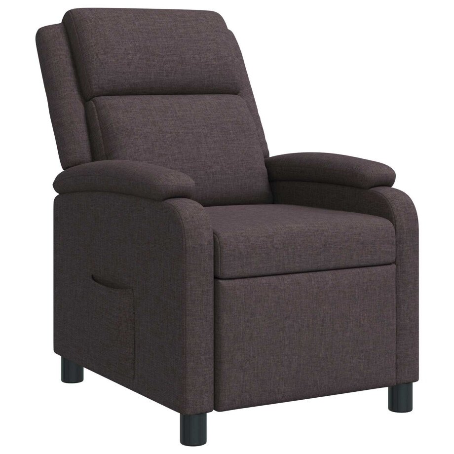 vidaXL Relaxfauteuil Donkerbruin Stof afbeelding 1