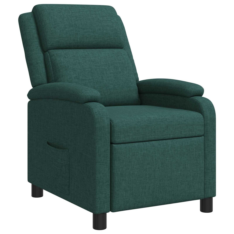 vidaXL Relaxfauteuil Donkergroen Stof vidaXL Relaxfauteuil Donkergroen Stof afbeelding 1