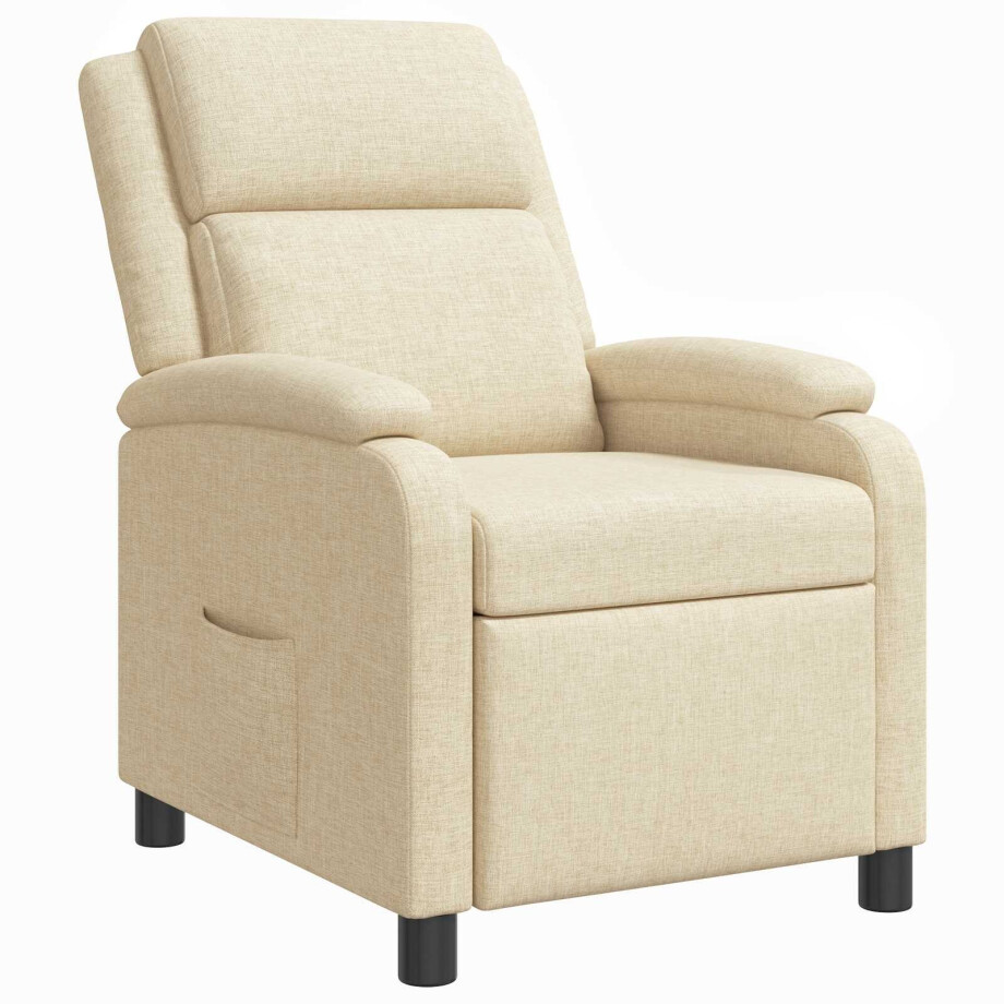 vidaXL Relaxfauteuil Crèmekleurig Stof vidaXL Relaxfauteuil Crèmekleurig Stof afbeelding 1