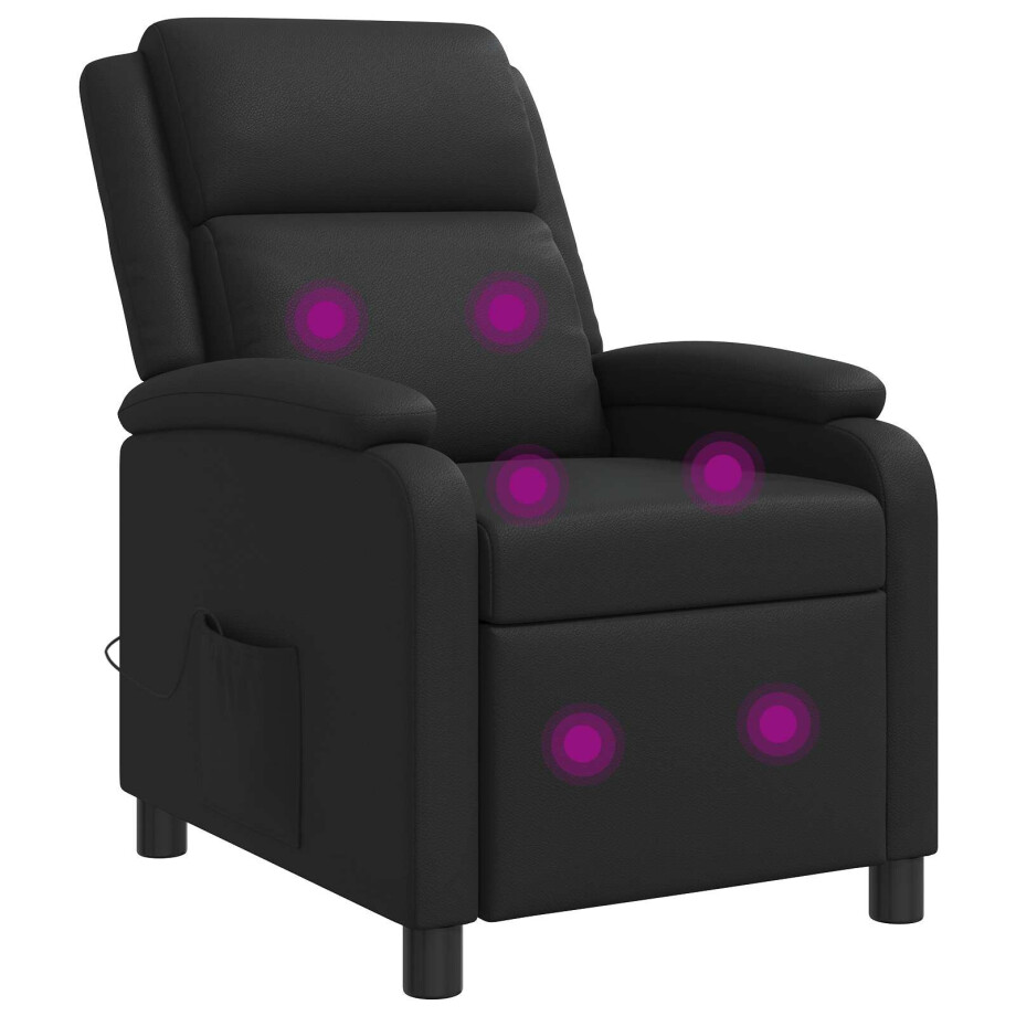 vidaXL Massage Recliner Zwart Kunstleer vidaXL Massage Recliner Zwart Kunstleer afbeelding 1