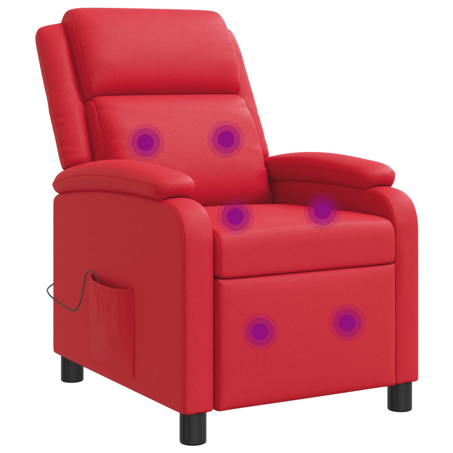 vidaXL Massage Recliner Rood Kunstleer afbeelding 1