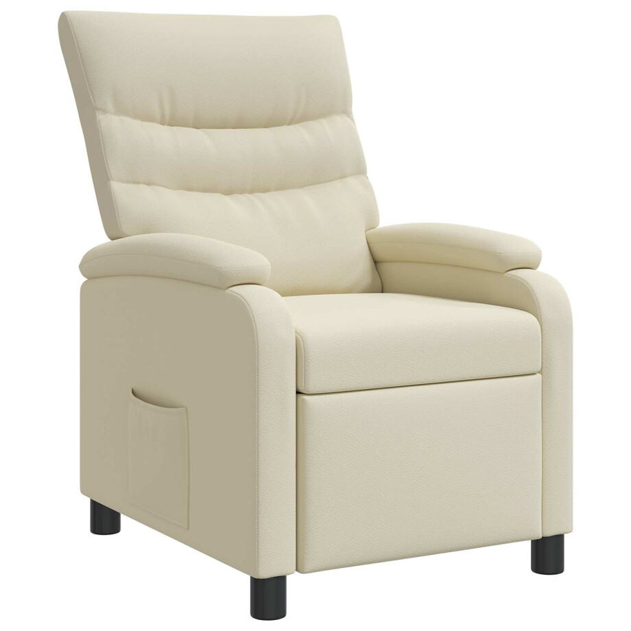 vidaXL Relaxfauteuil Crèmekleurig Kunstleer afbeelding 1