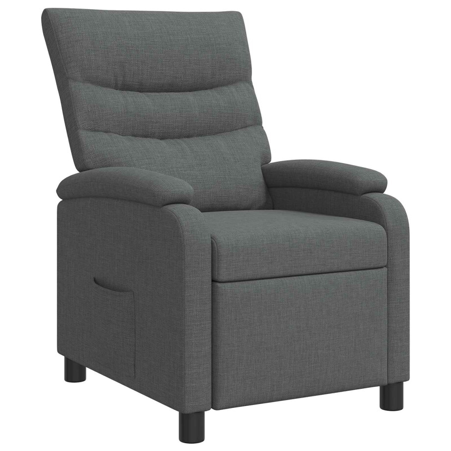 vidaXL Relaxfauteuil Donkergrijs Stof afbeelding 1