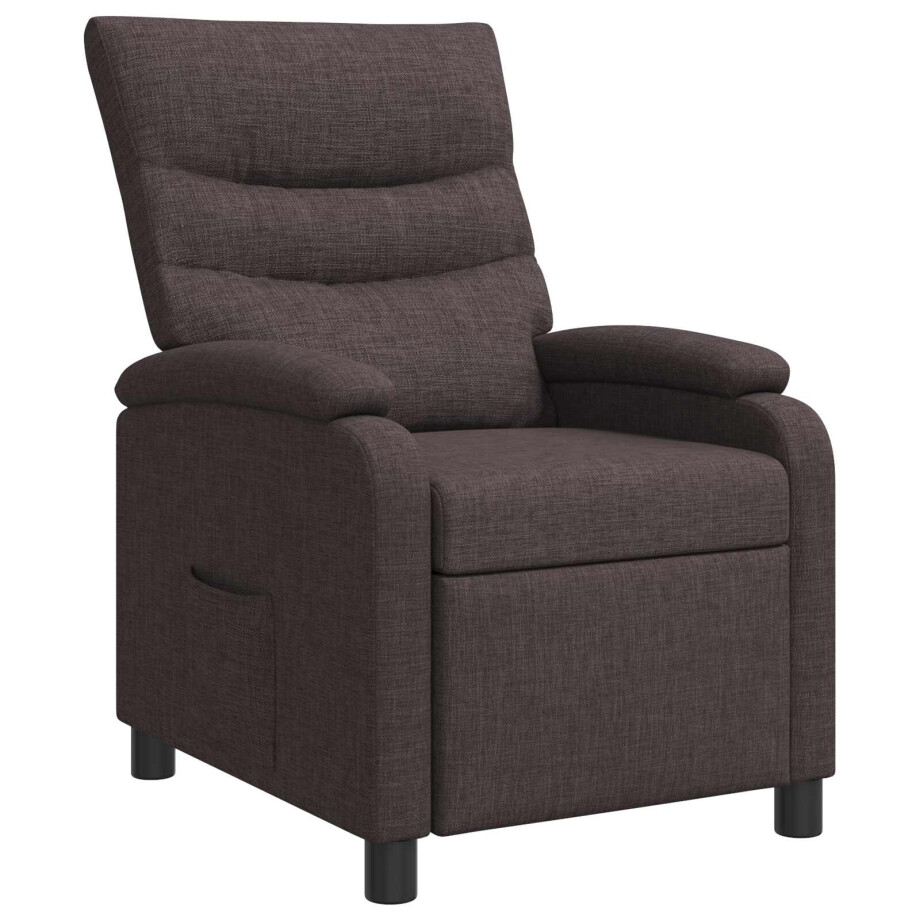 vidaXL Relaxfauteuil Donkerbruin Stof afbeelding 1