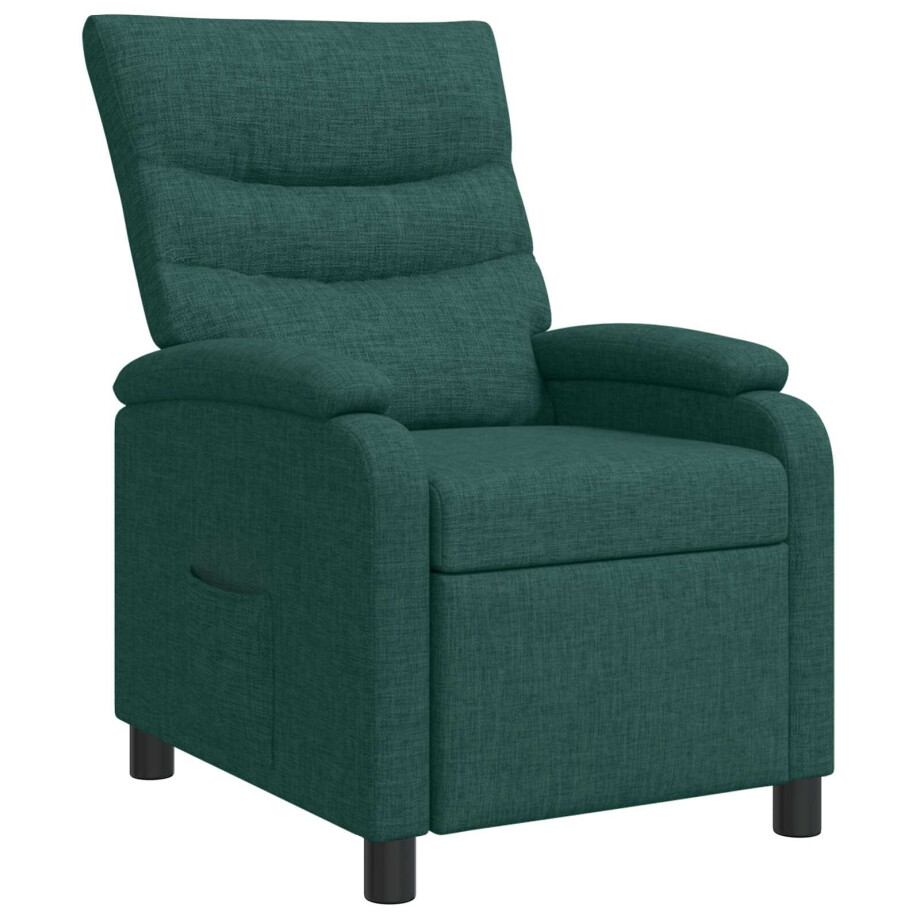 vidaXL Relaxfauteuil Donkergroen Stof vidaXL Relaxfauteuil Donkergroen Stof afbeelding 1