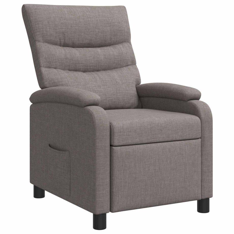 vidaXL Relaxfauteuil Taupe Stof afbeelding 1