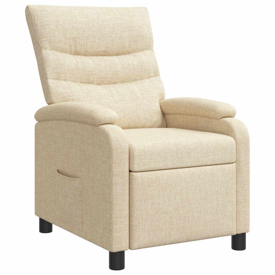 vidaXL Relaxfauteuil Crèmekleurig Stof vidaXL Relaxfauteuil Crèmekleurig Stof afbeelding 1